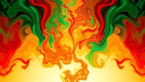 Colorful Collision of Abstract Shapes – free AI stock image
