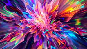 Colorful Dance of Abstract Forms – free AI stock image