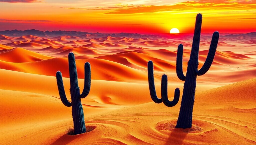 Colorful Desert Sand Art Scene – free AI stock image