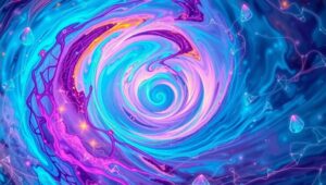 Colorful Geometric Vortex Explosion – free AI stock image