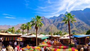 Colorful Marketplace from Above – free AI stock image