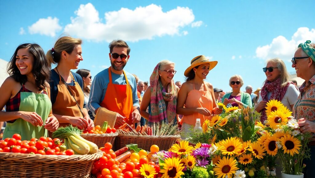 Colorful Scene at the Farmers Market – free AI stock image