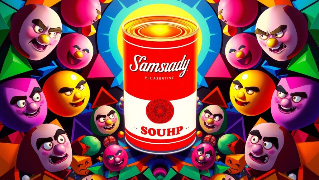 Colorful Soup Can in Pop Art Style – free AI stock image
