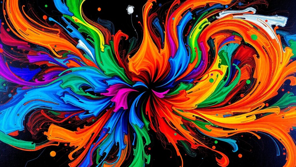 Colorful Symphony of Abstract Shapes – free AI stock image