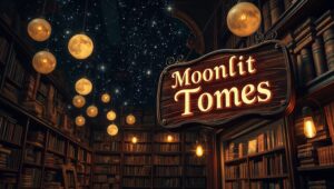 Cosmic Bookstore Adventure – free AI stock image
