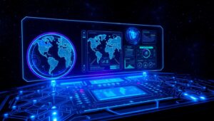 Cosmic Command Center Interface – free AI stock image