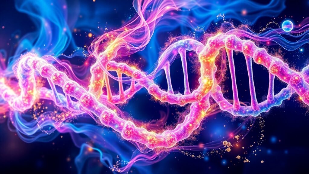 Cosmic DNA: A Celestial Journey – free AI stock image