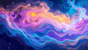 Cosmic Flow of Time and Color – free AI stock image
