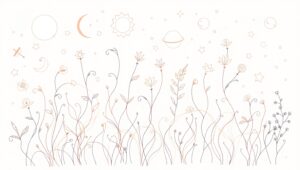 Cosmic Garden in Line – free AI stock image
