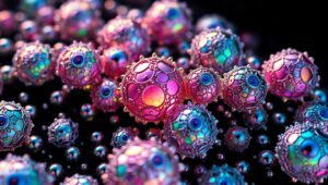 Cosmic Nanoparticles Under the Microscope – free AI stock image