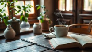 Cozy Coffee Haven in Soft Light – free AI stock image