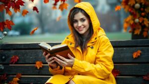 Cozy Reading in Autumn – free AI stock image