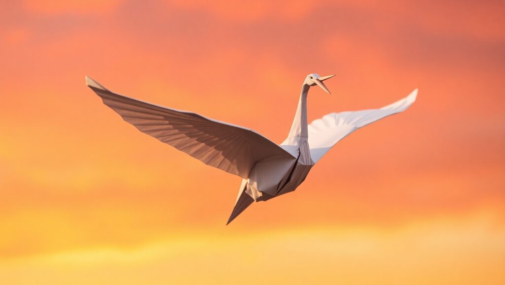 Crane in the Sunset – free AI stock image