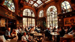 Cubist Cafe: A Fragmented Scene – free AI stock image
