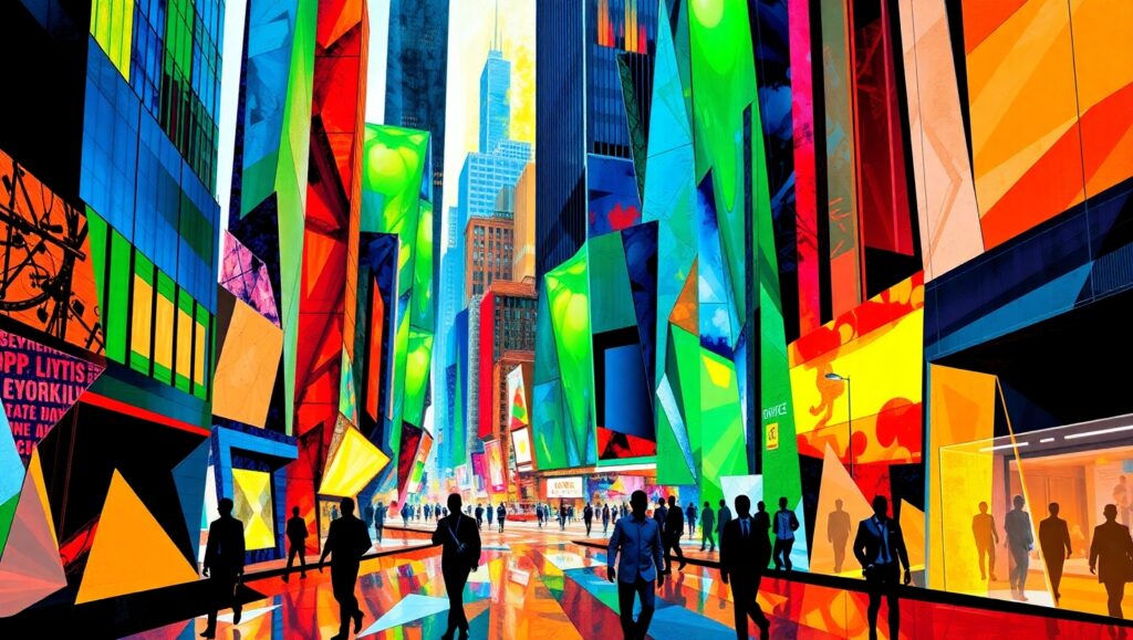 Cubist City Life Expression – free AI stock image