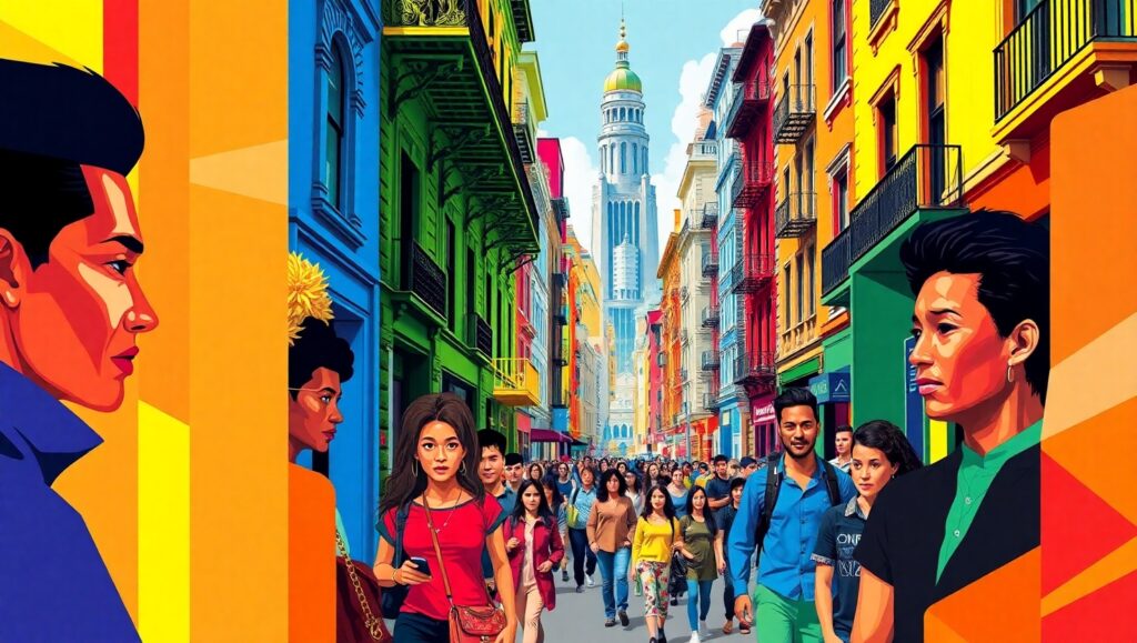 Cubist City Life Interpretation – free AI stock image