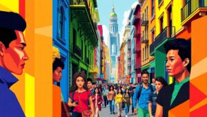 Cubist City Life Interpretation – free AI stock image