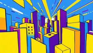 Cubist Cityscape in Fragmented Forms – free AI stock image