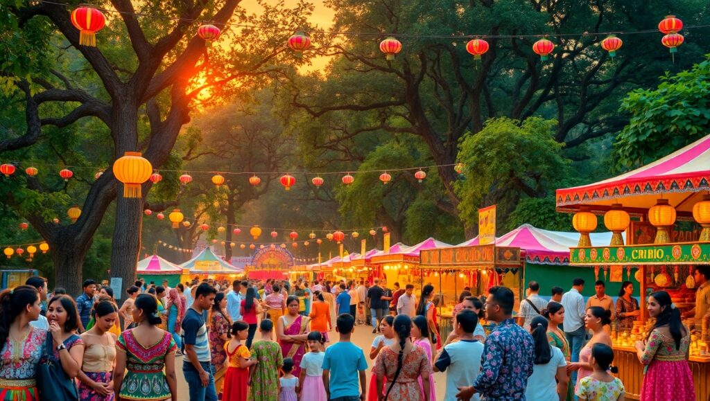 Cultural Celebrations Under Dazzling Lights – free AI stock image