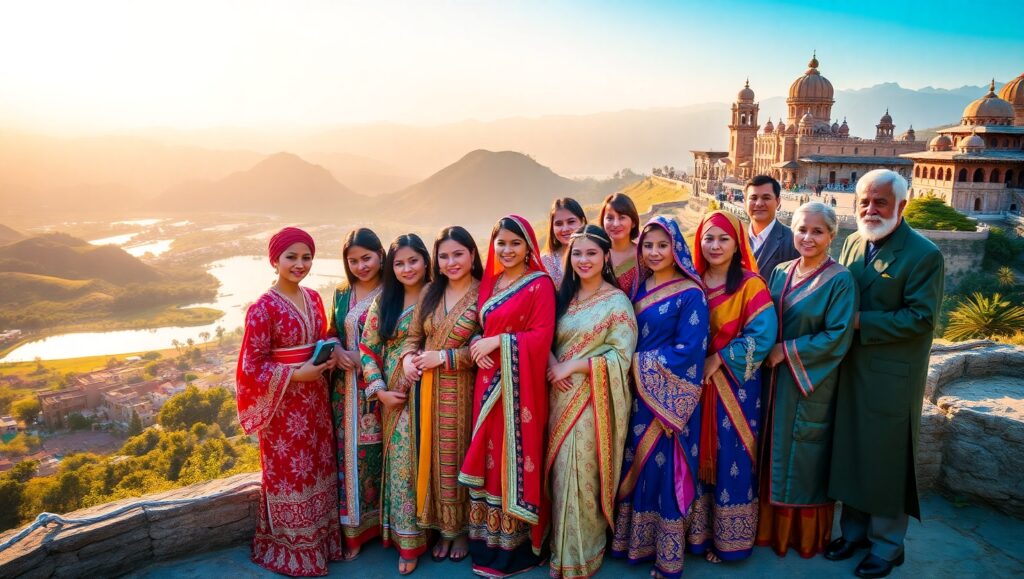 Cultural Mosaic in Traditional Attire – free AI stock image
