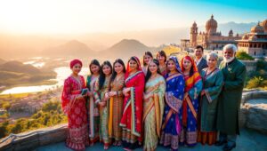 Cultural Mosaic in Traditional Attire – free AI stock image
