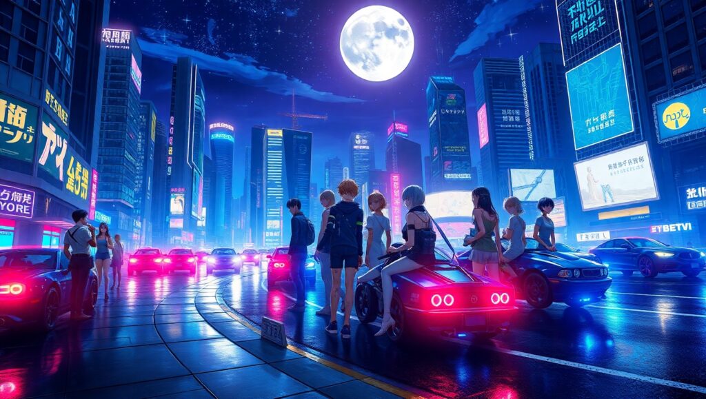 Cybernetic Dreams in Neon City – free AI stock image
