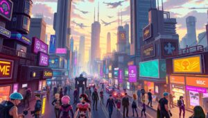 Cyberpunk City in Pixel Art – free AI stock image