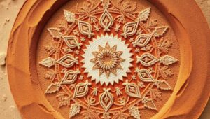 Cycle of Life Sand Mandala – free AI stock image