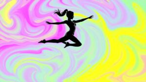 Dancer in a Colorful Abyss – free AI stock image