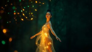Dancer in a Glow of Light – free AI stock image