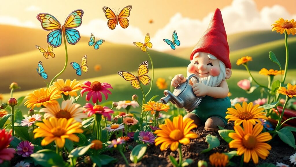 Dancing Flowers in a Clay Garden – free AI stock image
