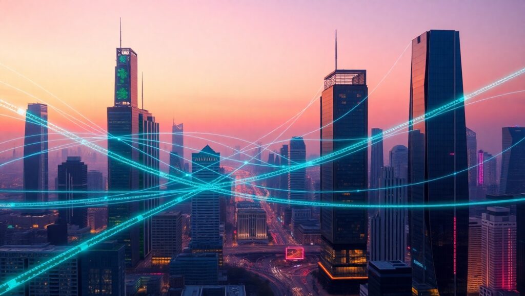 Data-Driven City Skyline Visualization – free AI stock image