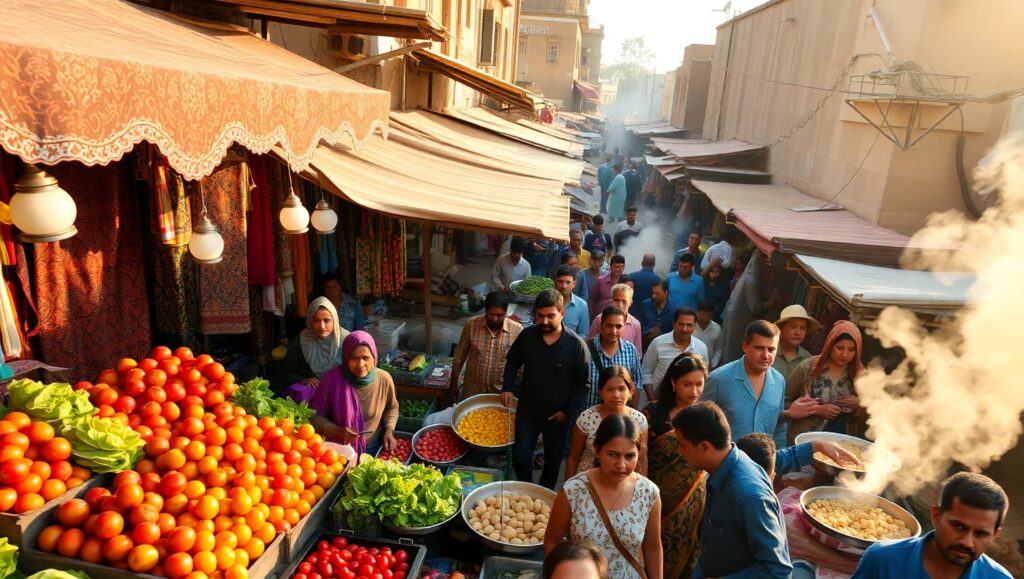 Dawn at the City Market – free AI stock image
