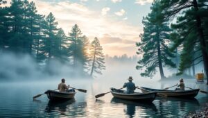 Dawn at the Lakeside – free AI stock image