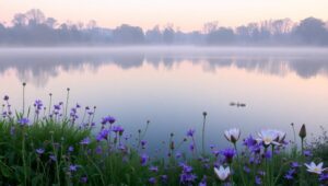 Dawn at the Serene Lakeside g21 – free AI stock image