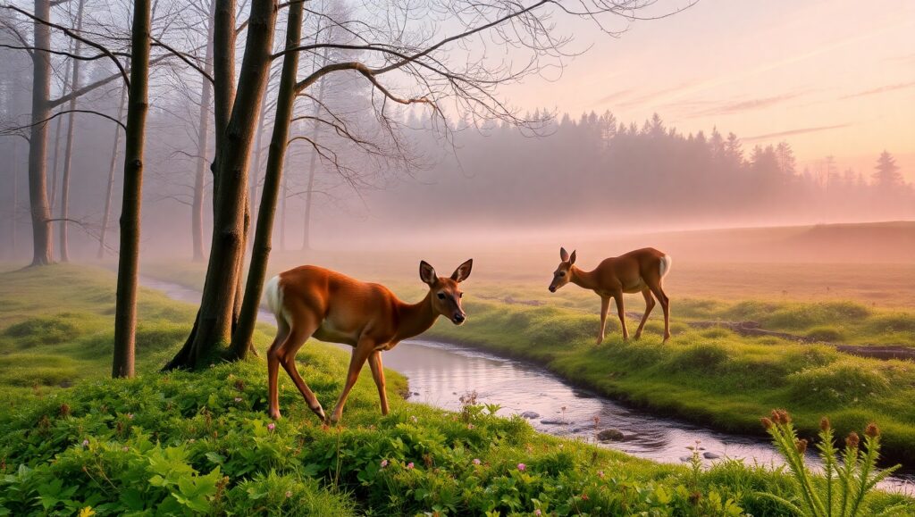 Dawn in the Enchanted Forest – free AI stock image