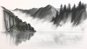Dawn Over Misty Mountains iAE – free AI stock image