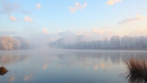 Dawn Reflections by the Lake AmR – free AI stock image