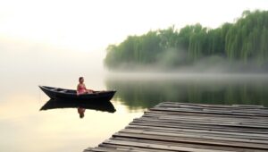 Dawn Serenity by the – free AI stock image