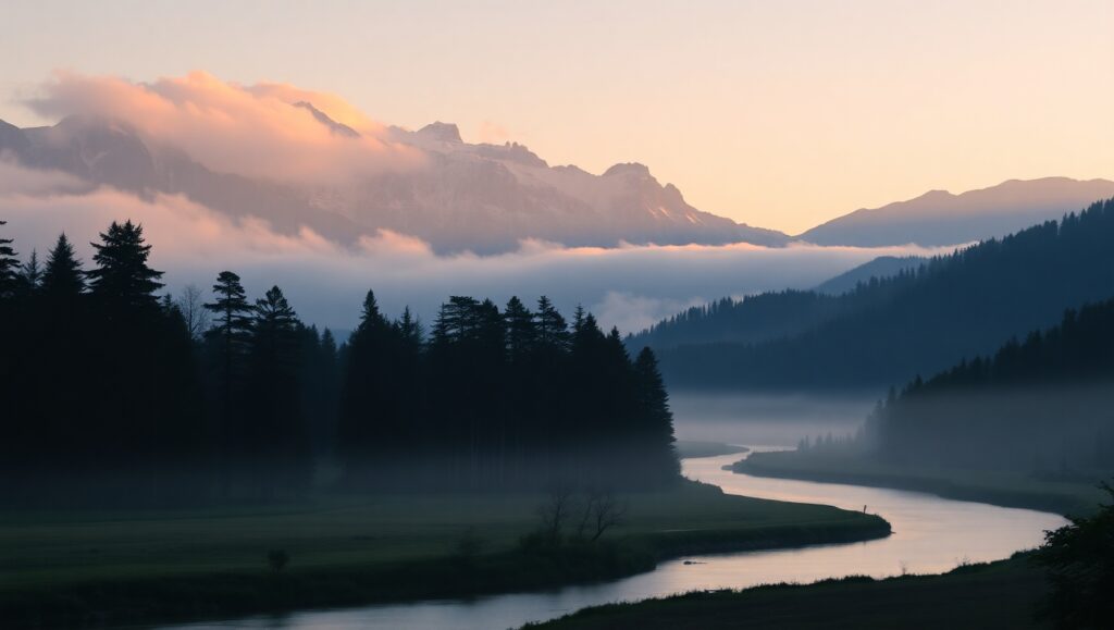 Dawn Serenity in Charcoal Style – free AI stock image
