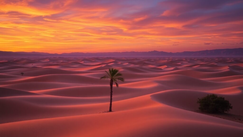 Desert Serenity at Dusk – free AI stock image