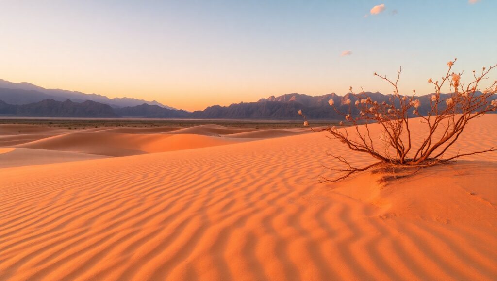 Desert Serenity in Sand Art – free AI stock image