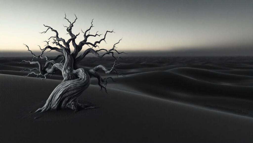 Desert Shadows in Monochrome – free AI stock image