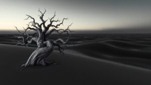 Desert Shadows in Monochrome – free AI stock image