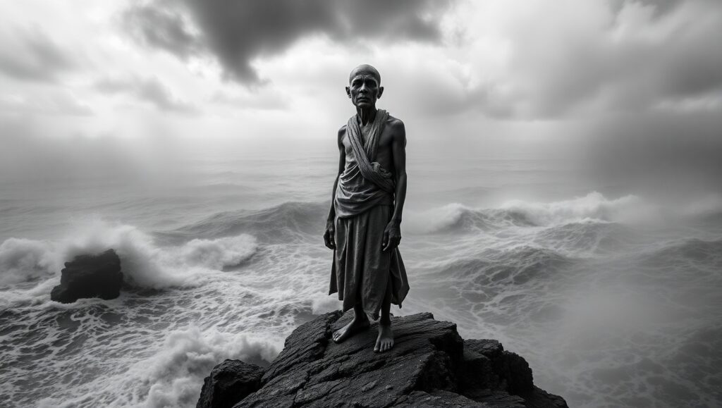 Desolation at the Edge of Storms – free AI stock image