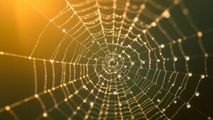 Dew Droplets on Spider Web – free AI stock image