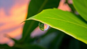 Dewdrop Reflection at Sunset jsa – free AI stock image