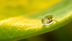 Dewdrops: Nature’s Microcosm Revealed – free AI stock image