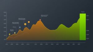 Digital Currency Trends Over a Decade – free AI stock image