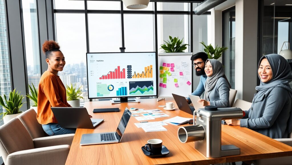 Diverse Teamwork in Modern Office Space – free AI stock image